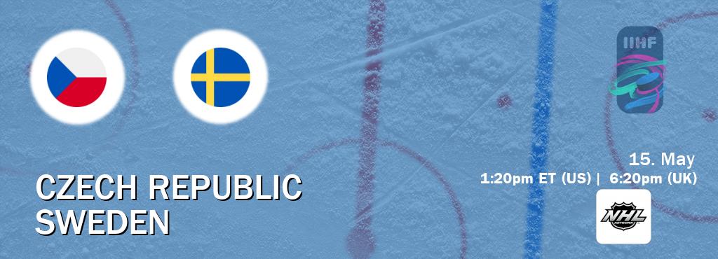 You can watch game live between Czech Republic and Sweden on NHL Network.