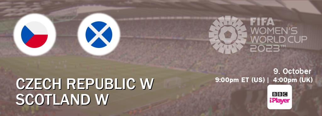 You can watch game live between Czech Republic W and Scotland W on BBC iPlayer(UK).