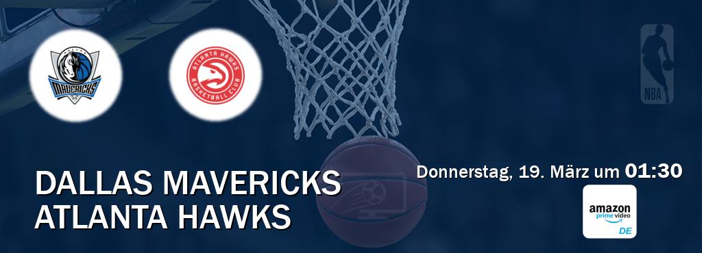 Das Spiel zwischen Dallas Mavericks und Atlanta Hawks wird am Donnerstag, 19. März um 01:30, live vom Amazon Prime DE übertragen. Das Spiel zwischen Dallas Mavericks und Atlanta Hawks wird am Donnerstag, 19. März um 01:30, live vom Amazon Prime DE übertragen.