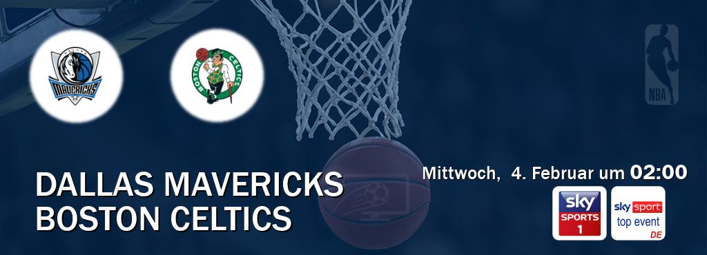 Das Spiel zwischen Dallas Mavericks und Boston Celtics wird am Mittwoch,  4. Februar um  02:00, live vom Sky Sport 1 und Sky Sport Top Event übertragen.