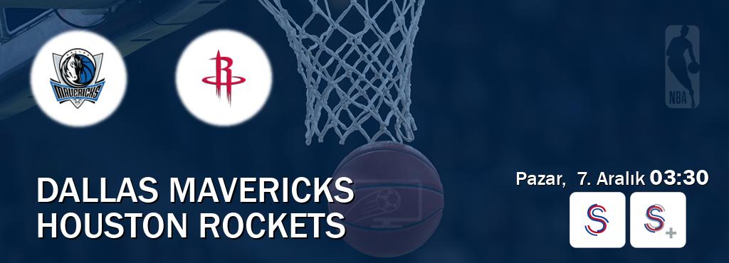 Karşılaşma Dallas Mavericks - Houston Rockets S Sport ve S Sport +'den canlı yayınlanacak (Pazar,  7. Aralık  03:30).