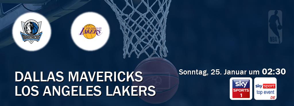 Das Spiel zwischen Dallas Mavericks und Los Angeles Lakers wird am Sonntag, 25. Januar um  02:30, live vom Sky Sport 1 und Sky Sport Top Event übertragen.