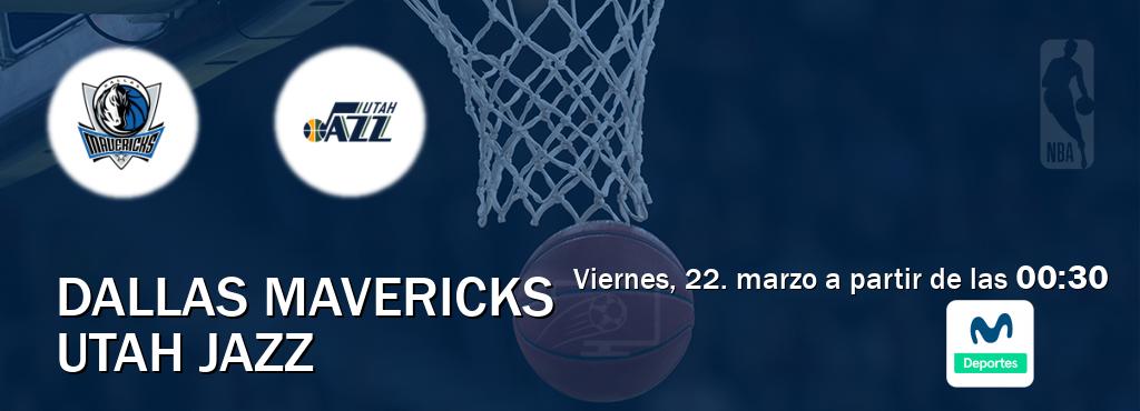 El partido entre Dallas Mavericks y Utah Jazz será retransmitido por Movistar Deportes (viernes, 22. marzo a partir de las  00:30).