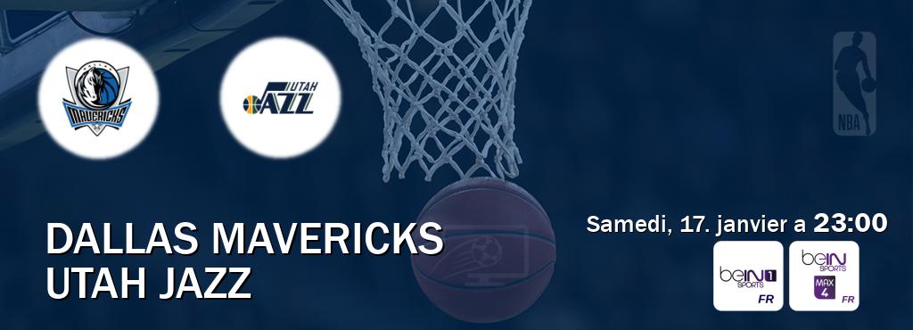 Match entre Dallas Mavericks et Utah Jazz en direct à la beIN Sports 1 et beIN Sports 4 Max (samedi, 17. janvier a  23:00).