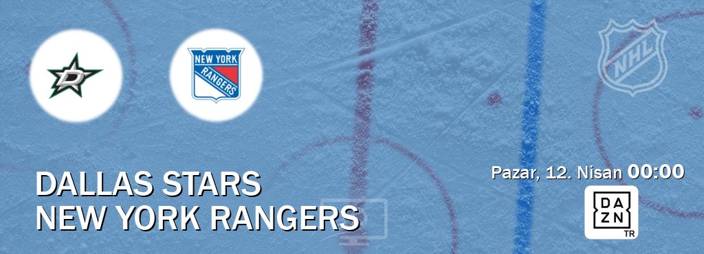 Karşılaşma Dallas Stars - New York Rangers DAZN'den canlı yayınlanacak (Pazar, 12. Nisan  00:00).