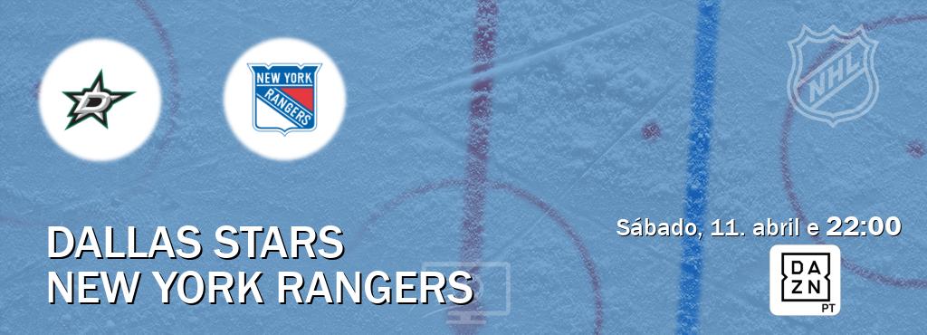 Jogo entre Dallas Stars e New York Rangers tem emissão DAZN (sábado, 11. abril e  22:00).