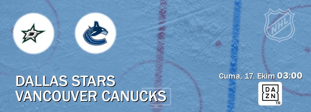 Karşılaşma Dallas Stars - Vancouver Canucks DAZN'den canlı yayınlanacak (Cuma, 17. Ekim  03:00).