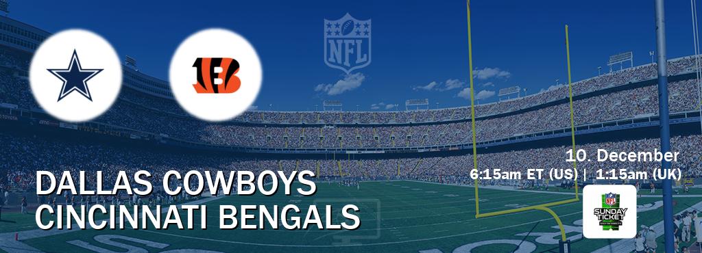 You can watch game live between Dallas Cowboys and Cincinnati Bengals on NFL Sunday Ticket(US).