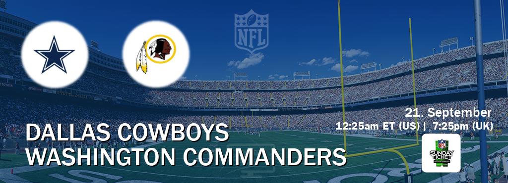 You can watch game live between Dallas Cowboys and Washington Commanders on NFL Sunday Ticket(US). You can watch game live between Dallas Cowboys and Washington Commanders on NFL Sunday Ticket(US).