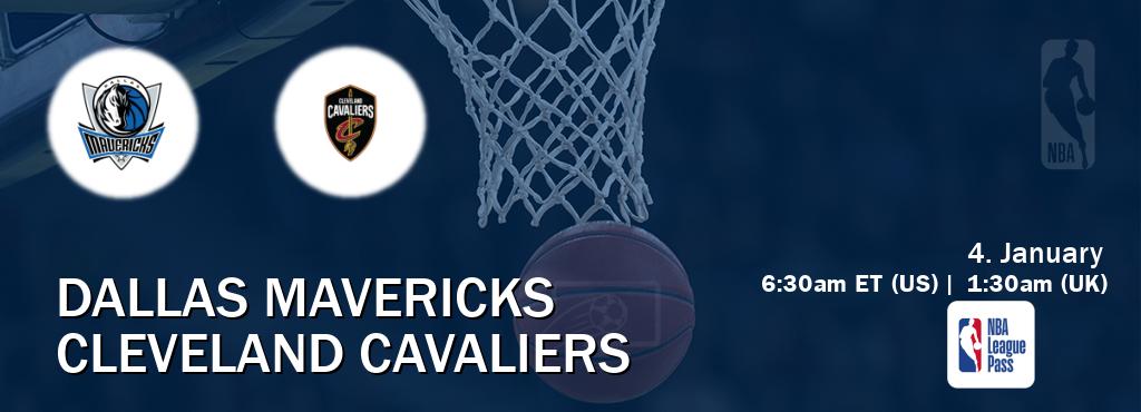 You can watch game live between Dallas Mavericks and Cleveland Cavaliers on NBA League Pass.