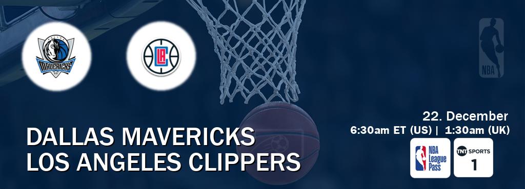 You can watch game live between Dallas Mavericks and Los Angeles Clippers on NBA League Pass and TNT Sports 1(UK).