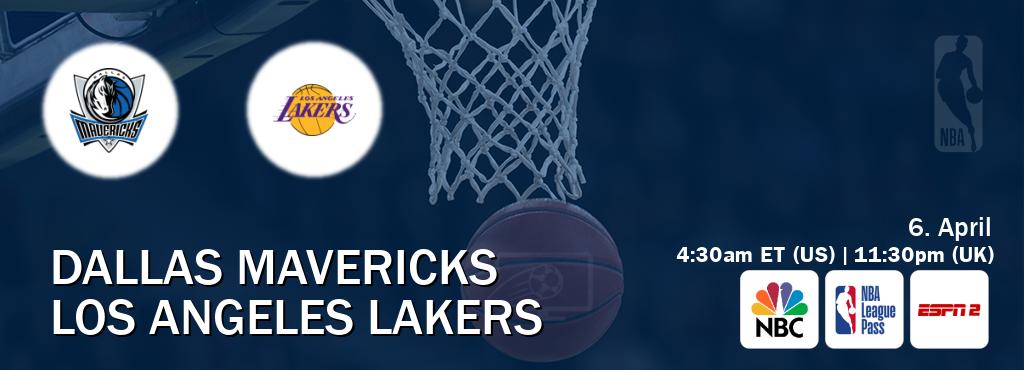 You can watch game live between Dallas Mavericks and Los Angeles Lakers on NBC(US), NBA League Pass, ESPN2(AU).