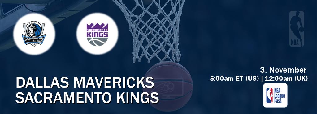You can watch game live between Dallas Mavericks and Sacramento Kings on NBA League Pass. You can watch game live between Dallas Mavericks and Sacramento Kings on NBA League Pass.