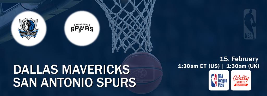You can watch game live between Dallas Mavericks and San Antonio Spurs on NBA League Pass and Bally Sports Southwest(US).