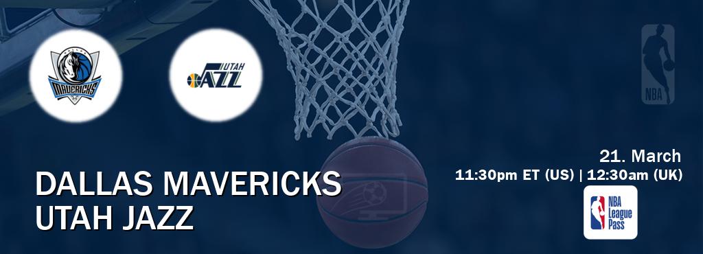 You can watch game live between Dallas Mavericks and Utah Jazz on NBA League Pass.