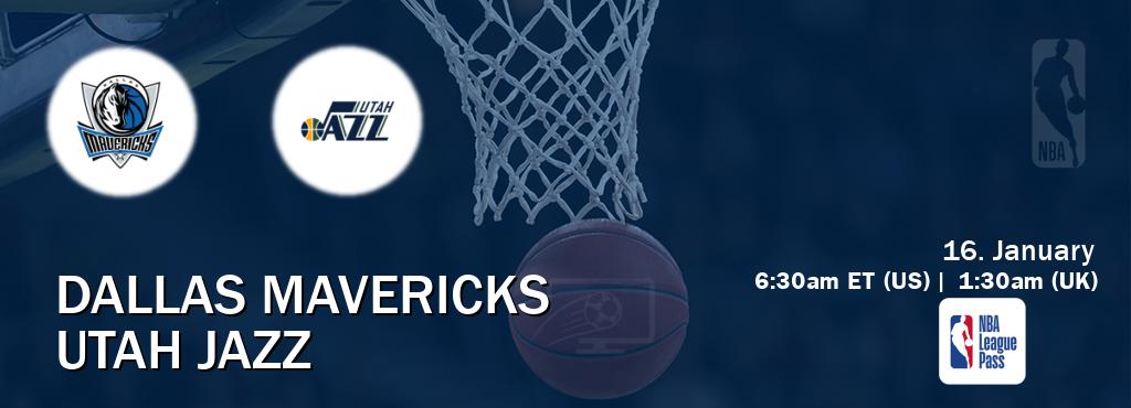 You can watch game live between Dallas Mavericks and Utah Jazz on NBA League Pass.