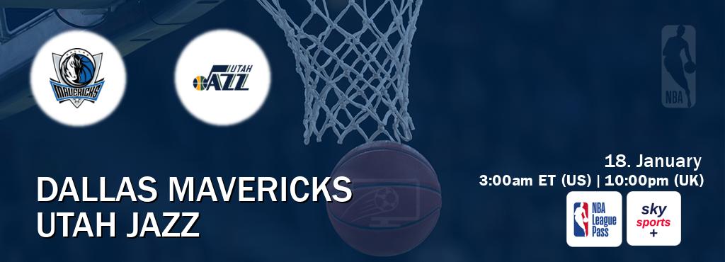 You can watch game live between Dallas Mavericks and Utah Jazz on NBA League Pass and Sky Sports+(UK).