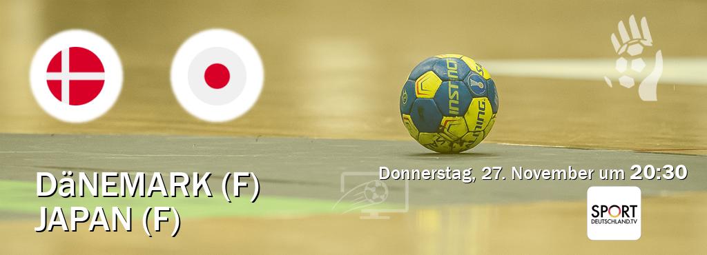 Das Spiel zwischen Dänemark (F) und Japan (F) wird am Donnerstag, 27. November um  20:30, live vom Sportdeutschland.TV übertragen.