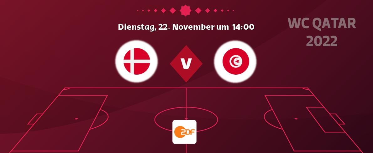 Das Spiel zwischen Dänemark und Tunesien wird am Dienstag, 22. November um  14:00, live vom ZDF übertragen.