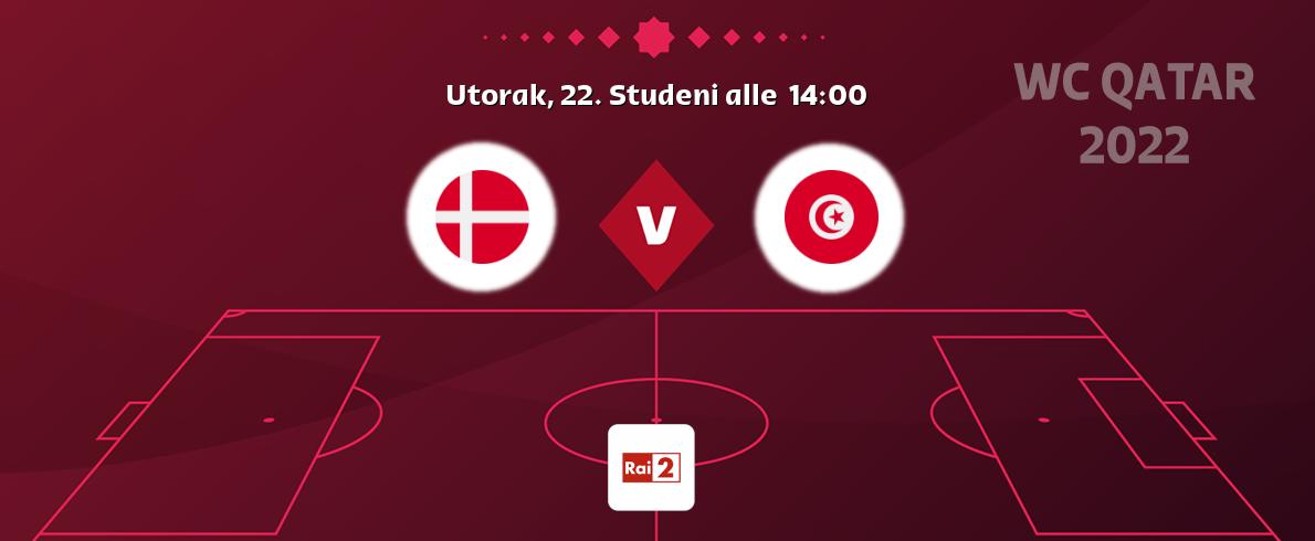 Il match Danimarca - Tunisia sarà trasmesso in diretta TV su Rai 2 (ore 14:00)