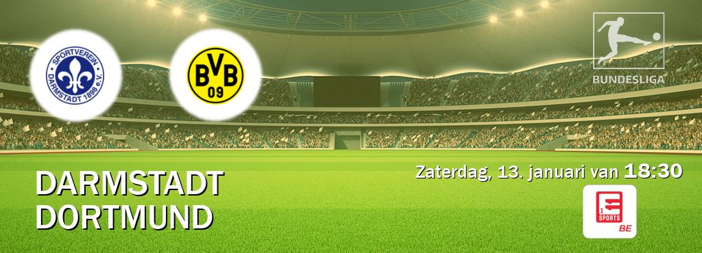 Wedstrijd tussen Darmstadt en Dortmund live op tv bij Eleven Sports 1 (zaterdag, 13. januari van  18:30).