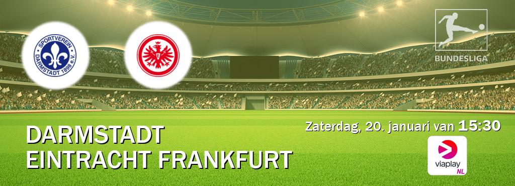 Wedstrijd tussen Darmstadt en Eintracht Frankfurt live op tv bij Viaplay Nederland (zaterdag, 20. januari van  15:30).