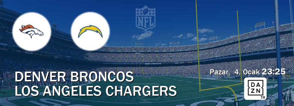 Karşılaşma Denver Broncos - Los Angeles Chargers DAZN'den canlı yayınlanacak (Pazar,  4. Ocak  23:25).