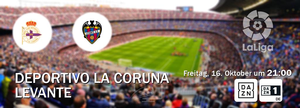 Das Spiel zwischen Deportivo La Coruna und Levante wird am Freitag, 16. Oktober um  21:00, live vom DAZN und DAZN 1 Deutschland übertragen.