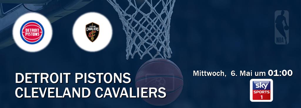 Das Spiel zwischen Detroit Pistons und Cleveland Cavaliers wird am Mittwoch,  6. Mai um  01:00, live vom Sky Sport 1 übertragen.