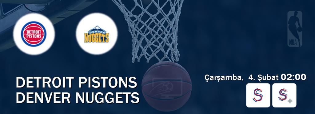 Karşılaşma Detroit Pistons - Denver Nuggets S Sport ve S Sport +'den canlı yayınlanacak (Çarşamba,  4. Şubat  02:00).