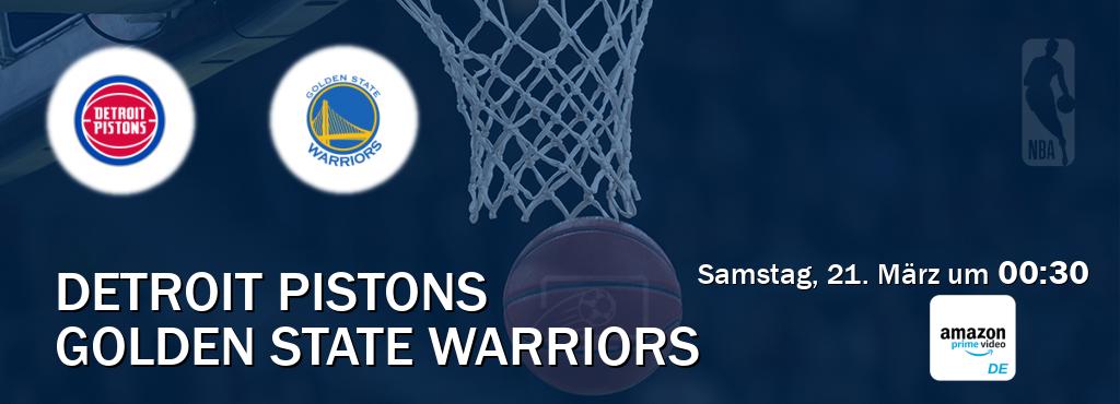 Das Spiel zwischen Detroit Pistons und Golden State Warriors wird am Samstag, 21. März um  00:30, live vom Amazon Prime DE übertragen.