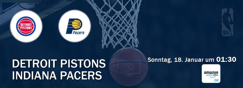 Das Spiel zwischen Detroit Pistons und Indiana Pacers wird am Sonntag, 18. Januar um  01:30, live vom Amazon Prime DE übertragen.