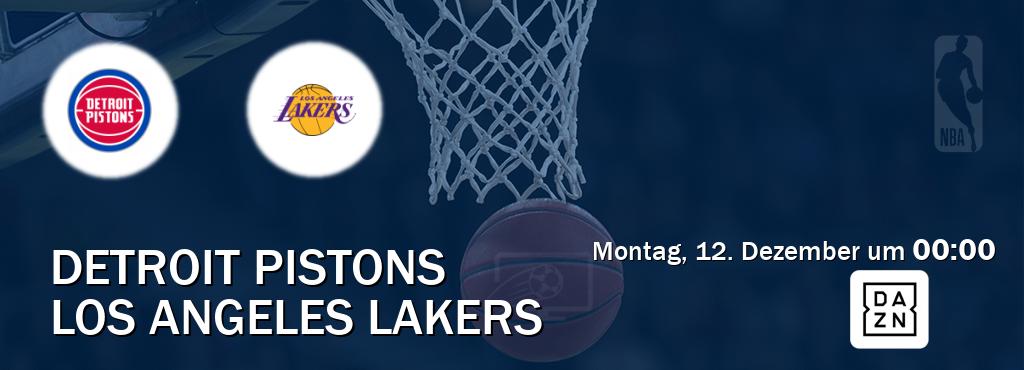 Das Spiel zwischen Detroit Pistons und Los Angeles Lakers wird am Montag, 12. Dezember um  00:00, live vom DAZN übertragen.