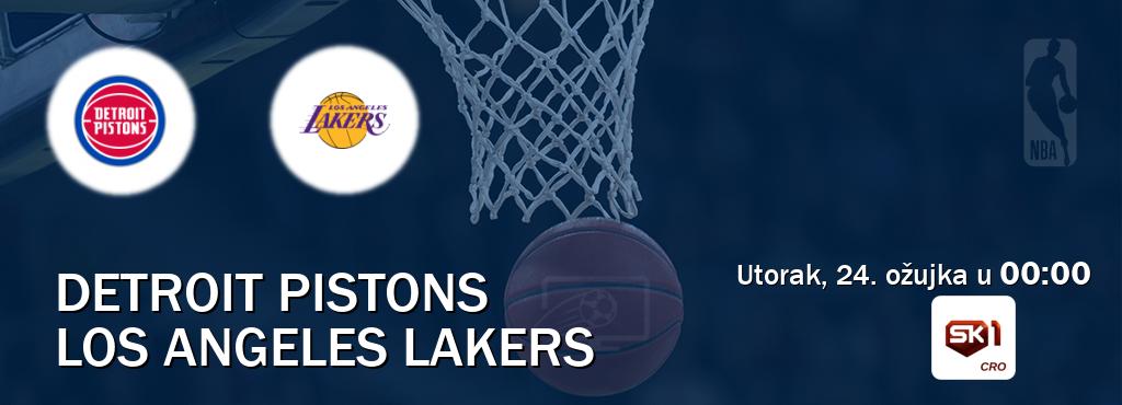 Izravni prijenos utakmice Detroit Pistons i Los Angeles Lakers pratite uživo na Sportklub 1 (utorak, 24. ožujka u  00:00).