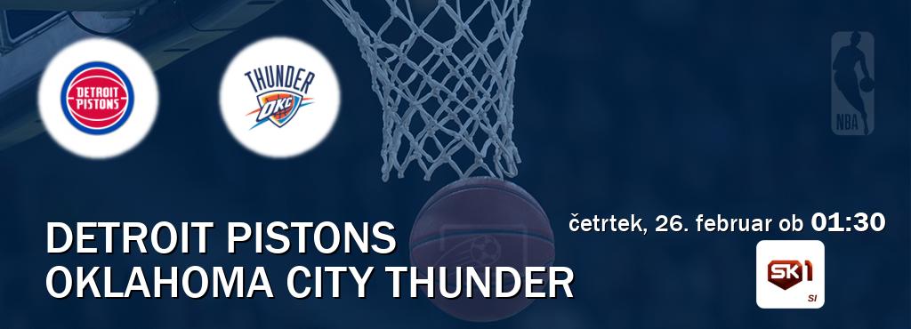 Prenos tekme med Detroit Pistons in Oklahoma City Thunder v živo na Sportklub 1 (četrtek, 26. februar ob  01:30 uri).