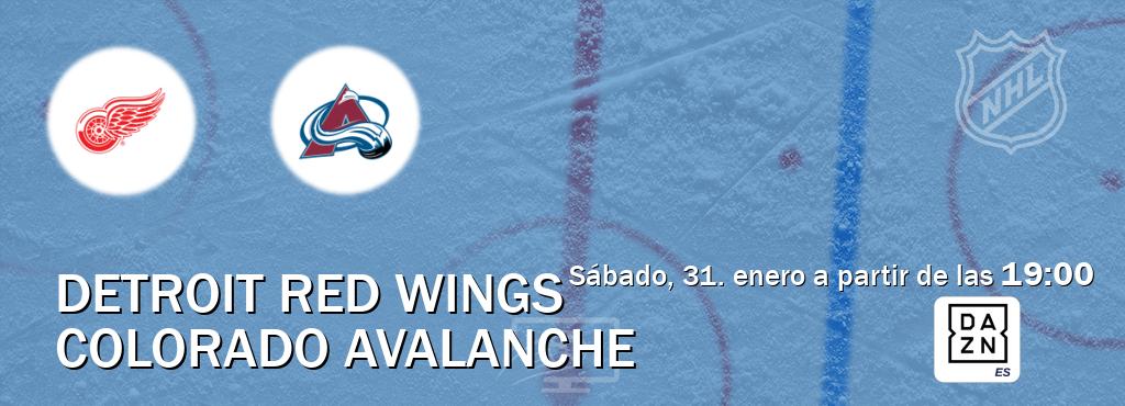 El partido entre Detroit Red Wings y Colorado Avalanche será retransmitido por DAZN España (sábado, 31. enero a partir de las 19:00). El partido entre Detroit Red Wings y Colorado Avalanche será retransmitido por DAZN España (sábado, 31. enero a partir de las 19:00).