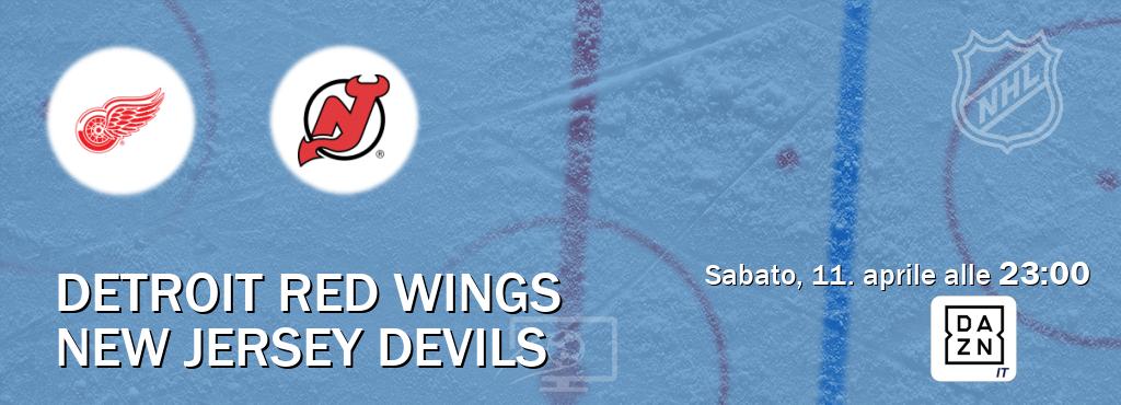 Il match Detroit Red Wings - New Jersey Devils sarà trasmesso in diretta TV su DAZN Italia (ore 23:00)