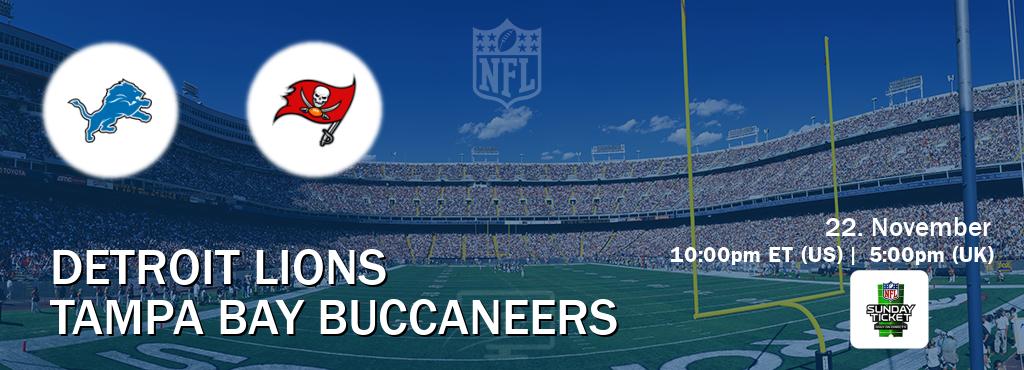 You can watch game live between Detroit Lions and Tampa Bay Buccaneers on NFL Sunday Ticket(US). You can watch game live between Detroit Lions and Tampa Bay Buccaneers on NFL Sunday Ticket(US).