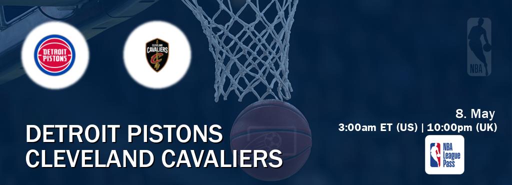You can watch game live between Detroit Pistons and Cleveland Cavaliers on NBA League Pass.