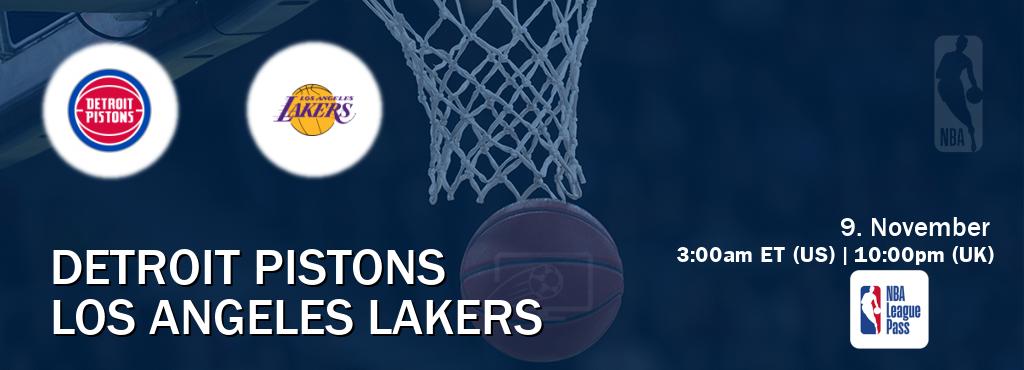 You can watch game live between Detroit Pistons and Los Angeles Lakers on NBA League Pass. You can watch game live between Detroit Pistons and Los Angeles Lakers on NBA League Pass.