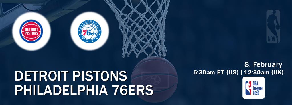 You can watch game live between Detroit Pistons and Philadelphia 76ers on NBA League Pass.