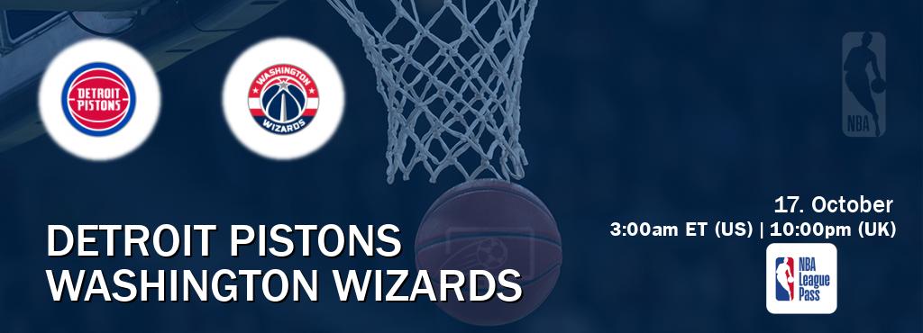You can watch game live between Detroit Pistons and Washington Wizards on NBA League Pass. You can watch game live between Detroit Pistons and Washington Wizards on NBA League Pass.