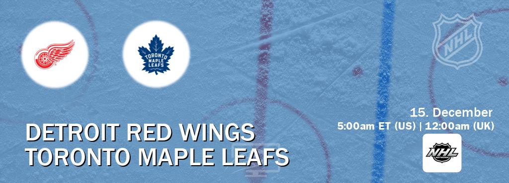 You can watch game live between Detroit Red Wings and Toronto Maple Leafs on NHL Network(US).