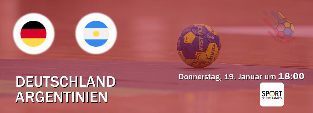 Das Spiel zwischen Deutschland und Argentinien wird am Donnerstag, 19. Januar um  18:00, live vom Sportdeutschland.TV übertragen.