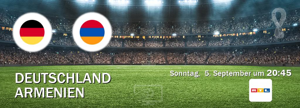 Das Spiel zwischen Deutschland und Armenien wird am Sonntag,  5. September um  20:45, live vom RTL übertragen.