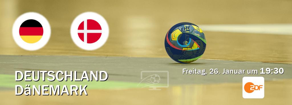 Das Spiel zwischen Deutschland und Dänemark wird am Freitag, 26. Januar um  19:30, live vom ZDF übertragen.