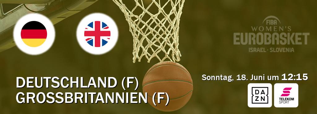 Das Spiel zwischen Deutschland (F) und Grossbritannien (F) wird am Sonntag, 18. Juni um  12:15, live vom DAZN und Magenta Sport übertragen.