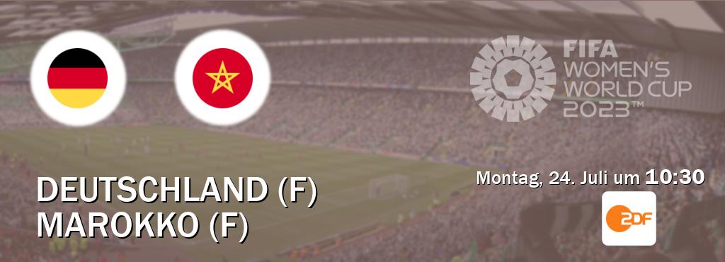 Das Spiel zwischen Deutschland (F) und Marokko (F) wird am Montag, 24. Juli um  10:30, live vom ZDF übertragen.