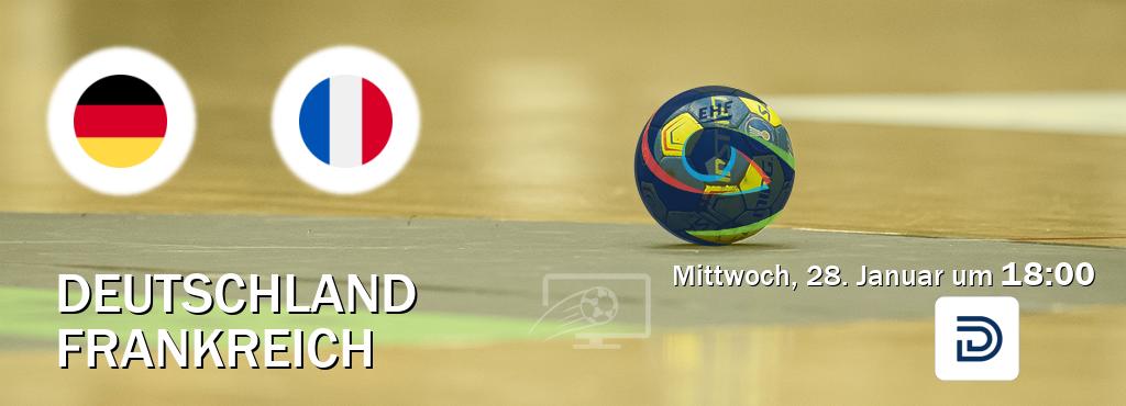 Das Spiel zwischen Deutschland und Frankreich wird am Mittwoch, 28. Januar um  18:00, live vom DYN übertragen.
