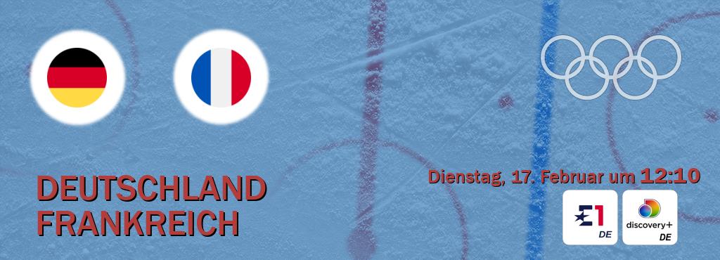 Das Spiel zwischen Deutschland und Frankreich wird am Dienstag, 17. Februar um  12:10, live vom Eurosport 1 und Discovery + übertragen.